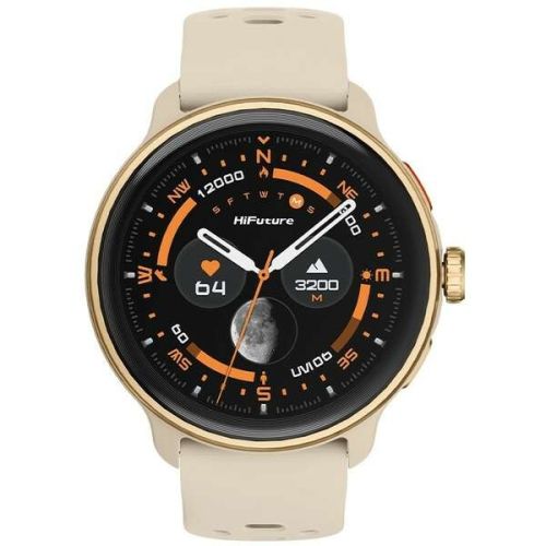 Часовник HiFuture Vela Latte, 1.43" AMOLED, GPS +Compass + Altimeter, 466*466, Support Local Music(100M Space), Support AI Coach for Training, Powered by Dual Core, Bluetooth Call, 5ATM Waterproof,  24/7 True Heart Rate & Blood, Oxygen Sensor, Up to 10 da