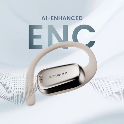 Слушалки HiFuture Sonify Champagne Gold, Open Ear Comfort, Bluetooth 5.4, 4 Mics ENC Calling System, Playtime up to 20 Hours, IPX5 Waterproof, 15mm Driver Bass Boost