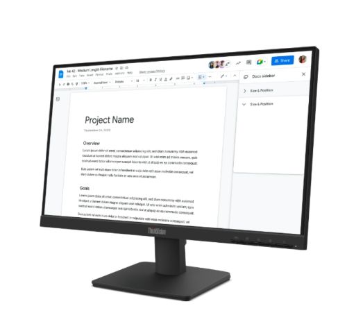 Монитор Lenovo ThinkVision S22-4e 21.5" IPS, WLED, 1920x1080, 16:9, 4ms, 100Hz, 250 cd/m2, 1300:1, HDMI, VGA, Tilt Stand