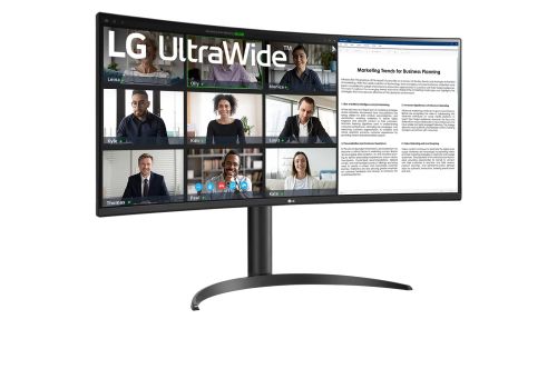 Монитор LG 34WR55QK-B 34" UltraWide AG , Curved 21:9 VA Panel, 5ms, 3000:1, 300 cd/m2, WQHD 3440x1440, HDR10, sRGB 99% , USB type-C 65W , 100Hz, HDMI, DisplayPort, PBP, Height Adjustable, Tilt, Reader Mode, Headphone Out, Black