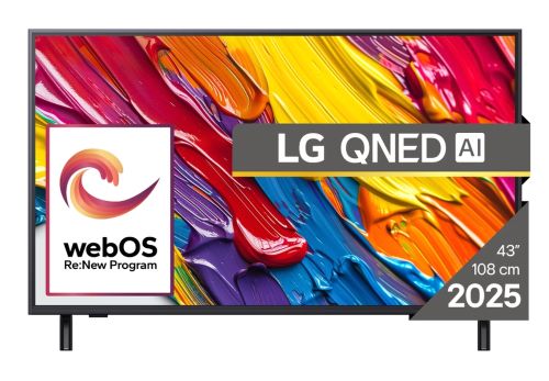 Телевизор LG 43QNED82A3B, 43" 4K QNED HDR Smart TV, 3840x2160, DVB-T2/C/S2, Alpha 7 AI Processor, HDR10 / HLG, webOS 25 ThinQ, VRR / ALLM / HGiG, 4K Upscaling, WiFi 5, Voice Controll, Bluetooth 5, AirPlay 2, LAN, CI, HDMI, SPDIF, Google Cast, 2 pole Stand