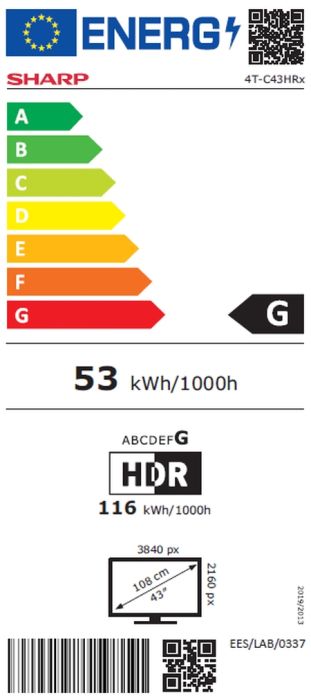 Телевизор Sharp 43HR7265E, 43" QLED Google TV, 144 Hz, 4K Ultra HD 3840x2160 Frameless, AQUOS, DVB-T/T2/C/S/S2, Active Motion 1400, HDR10, Dolby Atmos, Dolby Vision, DTS:X, Google Assistant, Google Cast, HDMI 2.1 with eARC, VRR, 3.5mm Headphone jack / lin
