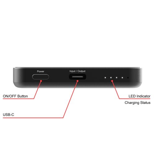 Външна батерия Verbatim Charge 'n' Go Essentials Power Bank Magnetic Wireless 5000mAh Black