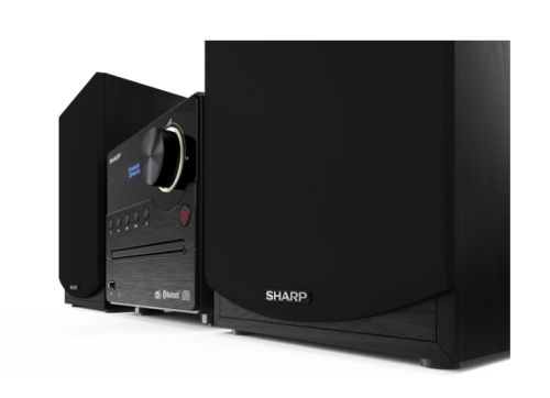 Аудио система Sharp Audio Systems XL-B517D(BK), HI-FI MICRO SYSTEM, 45W total max power output, DAB+ and FM tuner with RDS, Bluetooth v5.0, CD player, USB playback, 3.5mm Aux-in / line-in, Headphone jack, wooden speaker, Black