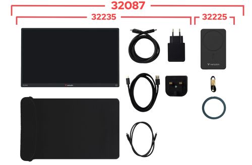 Монитор Verbatim Portable 13.3"  WUXGA Touch Monitor ALU with Wireless Power Supply incl. Power Bank 5000mAh