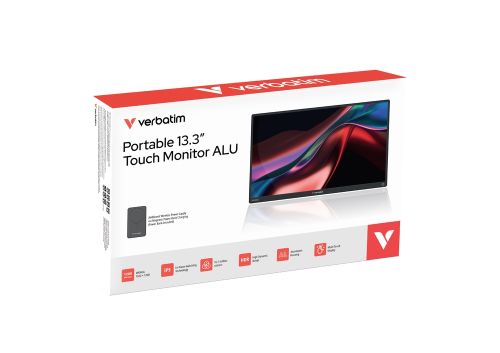 Монитор Verbatim Portable 13.3"  WUXGA Touch Monitor ALU with Wireless Power Supply incl. Power Bank 5000mAh