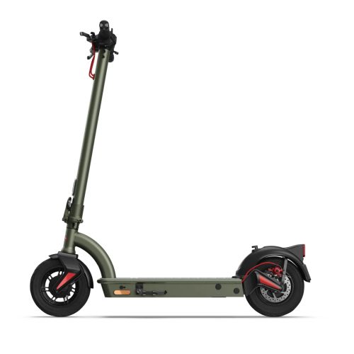 Електрически скутер Sharp Electric Scooter, Range per charge: 35 km, 350W Motor, LED Display, e-ABS, USB Charging Port, Bluetooth, IPX4 certification, 10" Pneumatic tyre, Triple brake system, Rear Suspension, Max load: 120 kg, Olive Gray