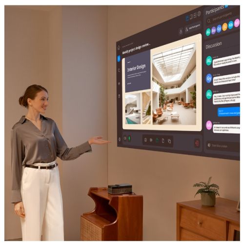 Мултимедиен проектор Acer Projector PD1520Us, DLP, Portable Ultra Short Throw, FHD (1920x1080), 500 ANSI Lum(2000 LED Lum), 1x, 10,000:1, Smart PJ, Auto Focus, HDMI, USB, Audio, Speakers 2x3W, LED life up to 30,000h, 730 g, 3Y, White+Natec Warbler 2, Wire