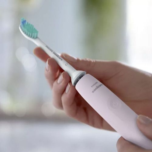 Електрическа четка за зъби Philips Sonicare 2100 HX3651/11, 31000 движения/мин, QuadPacer, SmarTimer, 1 накрайник, розова