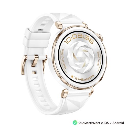Часовник Huawei Watch GT5 Pro Jana-B29F, 1.32" Amoled 466x466, PPI 352, BT5.2, BLE/BR/EDR, 323mAh, TruSense System, ECG analysis, Battery life up to 7 days, Compatible with iOS and Android devices, White Fluoroelastomer + Huawei FreeBuds SE 3 ULC-CT020 Bl
