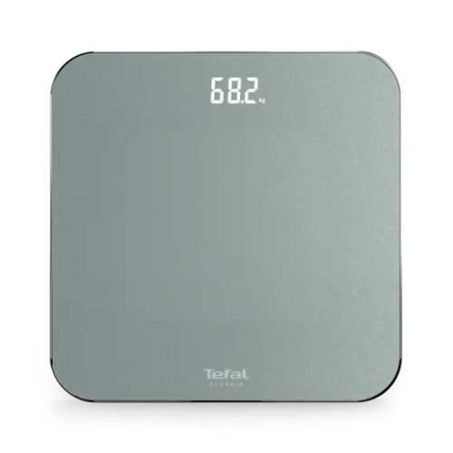 Везна Tefal PP1903V0 Classic 3 Euclyptus Metal, glass platform (31x31cm, 5mm), 180Kg / 100g, display (75x25), back light display, 3 x AAA battery included