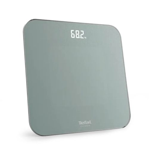 Везна Tefal PP1903V0 Classic 3 Euclyptus Metal, glass platform (31x31cm, 5mm), 180Kg / 100g, display (75x25), back light display, 3 x AAA battery included