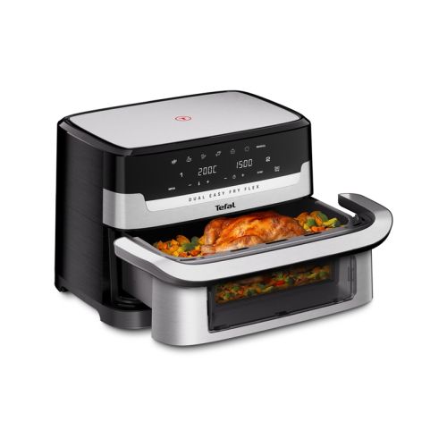 Уред за здравословно готвене Tefal EY922DE0 Easy Fry DUAL FLEX, stainless steel, 9L (2.5kg), 2700W, automatic programs (7), adjustable temp, manual mode