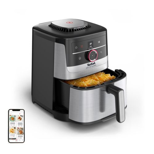 Уред за здравословно готвене Tefal EY572DE1 Easy Fry XL SMART & SILENCE, stainless steel, 5L (1.2kg, 6 portions), 1550W, dual zones, detachable front, 8 automatic programs