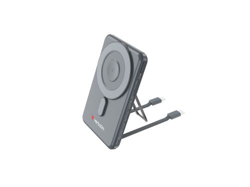 Външна батерия Verbatim Charge 'n' Go 2C Power Bank Magnetic Wireless 5000mAh with 2 USB-C Cables & Stand Grey