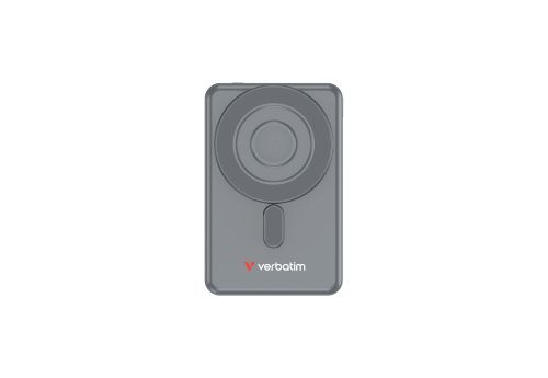 Външна батерия Verbatim Charge 'n' Go 2C Power Bank Magnetic Wireless 5000mAh with 2 USB-C Cables & Stand Grey