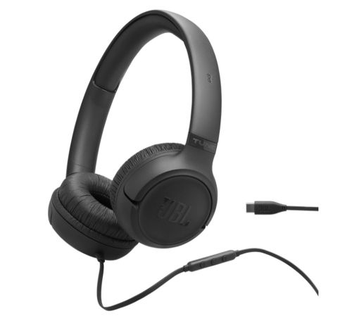 Слушалки JBL TUNE 530C BLK USB-C Wired on-ear headphones