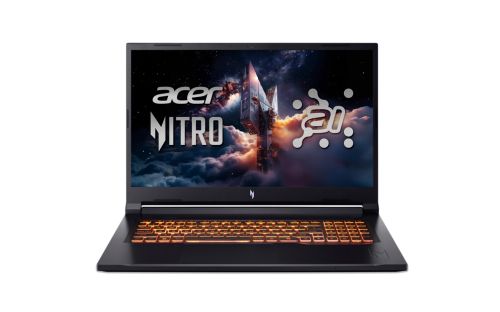Лаптоп Acer Nitro V17, NG-ANV17-41-R14D, AMD Ryzen R7 260 ( up to 5.1GHz, 16MB), 17.3" FHD(1920x1080)IPS 144Hz, 1*16GB DDR5, 1024GB, NVIDIA GeForce RTX 4050 6GB GDDR6, Wi-Fi AX, BT, Win 11 Home, Black+Acer 15.6" Nitro Gaming Backpack Black/Red