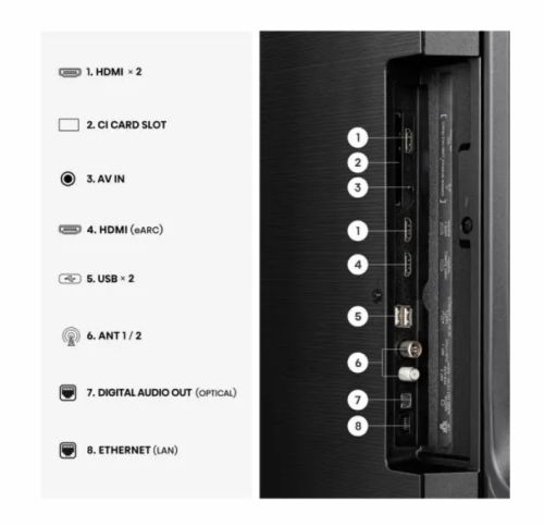 Телевизор Hisense 50" E7S, 4K Ultra HD 3840x2160, QLED, Quantum Dot, HDR 10+, HLG, Dolby Vision, DTS Virtual X, Smart TV, WiFi, Light Sensor, BT, Anyview Cast, 3xHDMI, 2xUSB, LAN, CI+, DVB-T2/C/S2, Black