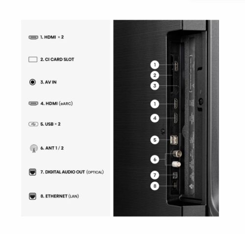 Телевизор Hisense 55" E7S, 4K Ultra HD 3840x2160, QLED, Quantum Dot, HDR 10+, HLG, Dolby Vision, DTS Virtual X, Smart TV, WiFi, Light Sensor, BT, Anyview Cast, 3xHDMI, 2xUSB, LAN, CI+, DVB-T2/C/S2, Black