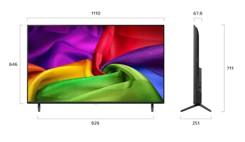 Телевизор LG 50NU800B3LC, 50" 4K HDR UHD, 3840x2160, DVB-T2/C/S2, AI Alpha 7, HDR 10, webOS 26, ThinQ AI, VRR, ALLM, HGiG, WiFi, Clear Voice, 4K Super Upscaling, Bluetooth 5.3, Hdmi e-ARC , CI, LAN, AirPlay2, AI Sound Pro, Google Cast, 2 Pole stand, Black