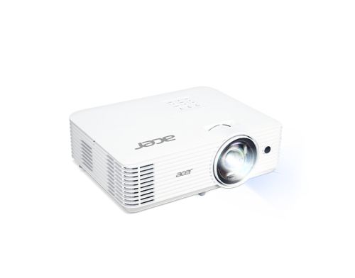Мултимедиен проектор Acer Projector H6518STi, DLP, Short Throw, 1080p (1920x1080), 3,500 ANSI Lumens, 10000:1, 3D ready, 2xHDMI, VGA in, Audio in/out, DC Out (5V/1A,USB Type A), RS232, Speaker 3W, White + Acer T82-W01MW 82.5"