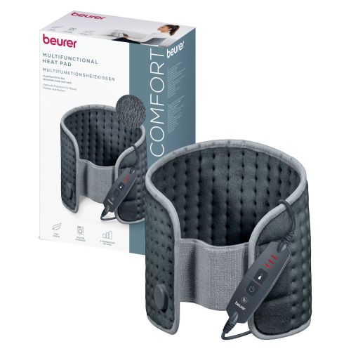 Термоподложка Beurer HK 60 Cosy Grey Abdominal & Back Heat Pad; 3 temperature settings; auto switch-off after 90 min; washable on 30°;Fast heating; Fleece fibre;BSS;69(L)x28(W) cm: Max waist 102sm