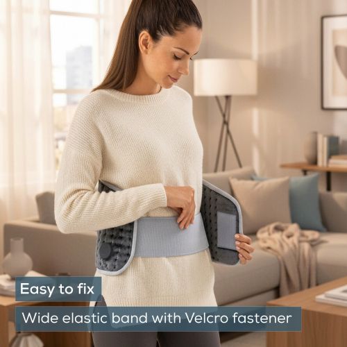 Термоподложка Beurer HK 60 Cosy Grey Abdominal & Back Heat Pad; 3 temperature settings; auto switch-off after 90 min; washable on 30°;Fast heating; Fleece fibre;BSS;69(L)x28(W) cm: Max waist 102sm