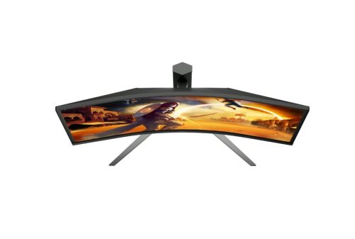 Монитор AOC CU34G4CA, 34" Curved 1500R, Fast VA, WLED, 3440x1440@180Hz, 1ms GtG, 0.5ms MPRT, 450cd m/2, 3000:1, Adaptive Sync, FlickerFree, Low Blue Light, Tilt, Height Adjust, Swivel, 2xHDMI, DP, USB hub