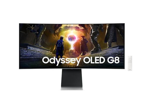 Монитор Samsung LS34DG850, 34'' CURVED Odyssey G8 OLED, 1800R, 175 Hz, 0.1 ms GTG, 21:9, 3440 x 1440, Smart, 2xUSB C, Mini DP, Micro HDMI 2.1, Wi-Fi 5, BT 5.2, Speakers, 178°/178°, Silver + Logitech G102 Mouse, Lightsync RGB, 8000 DPI, 6 Programmable Butt