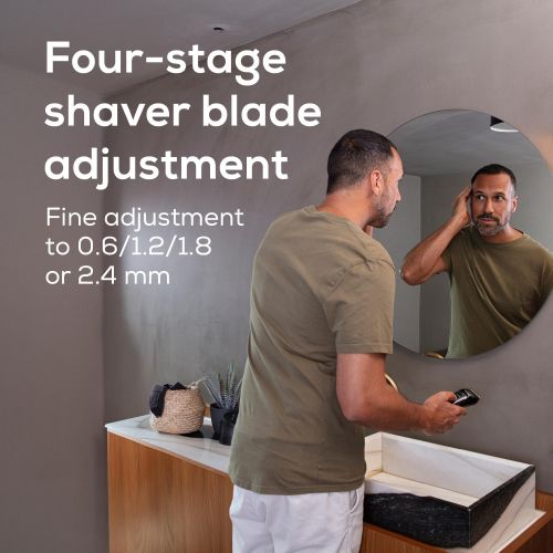 Машинка за подстригване Beurer MN5X hair clipper, 7 Attachments, 6 adjustable cutting lengths and 4-stage fine adjustment, LED display with battery display, Battery and mains operation, travel lock display and charge display, storage bag