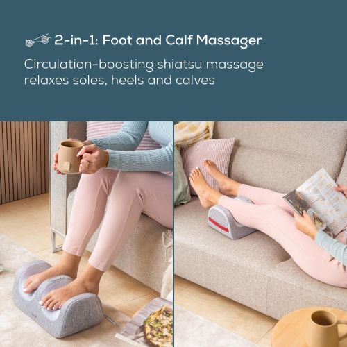 Масажор Beurer FM 42 Foot and calf massager; 2-in-1: Foot and calf massager; Soothing Shiatsu foot massage; Optional heat function; up to EU shoe size 48; 3 intensity levels