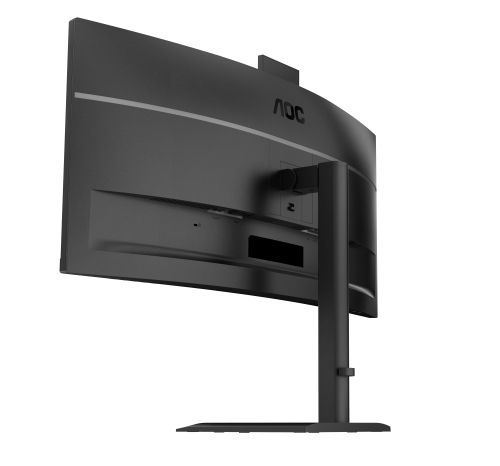Монитор AOC CU34E4CW, 34" Curved 1500R, VA, WLED, 3440x1440@120Hz, 4ms GtG, 1ms MPRT, 350cd m/2, 3500:1, 50M:1 DCR, Adaptive Sync, FlickerFree, Anti-Blue Light, 5Wx2, Webcam 5MP, Tilt, Height Adjust, Swivel, 2xHDMI, DP, USB hub, KVM, RJ45