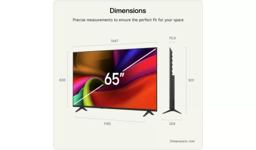 Телевизор LG 65NU8E0B3LA, 65" 4K HDR UHD, 3840x2160, DVB-T2/C/S2, AI Alpha 7, HDR 10, webOS 26, ThinQ AI, VRR, ALLM, HGiG, WiFi, Clear Voice, 4K Super Upscaling, Bluetooth 5.3, Hdmi e-ARC , CI, LAN, AirPlay2, AI Sound Pro, Google Cast, 2 Pole stand, Black