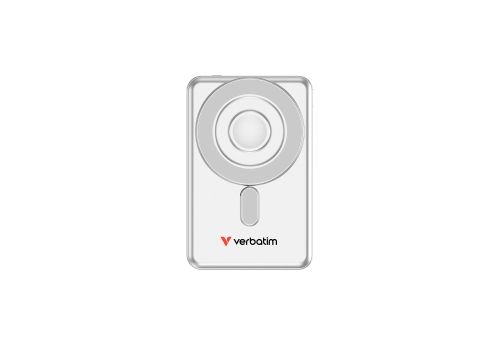 Външна батерия Verbatim Charge 'n' Go 2C Power Bank Magnetic Wireless 5000mAh with 2 USB-C Cables & Stand Silver
