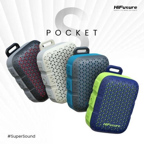Тонколони HiFuture Pocket S Beige,  Bluetooth 5.4, IPX7 Waterproof, 5W Output, Pair to Play (TWS Mode), Up to 8 Hours Playtime, Support Clip for Wear, Support Magnetic