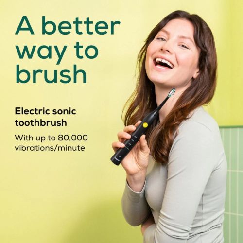 Електрическа четка за зъби Beurer SC 30 Jet Black, Electric Sonic Toothbrush, up to 80,000 mov/min, 4 cleaning programs: Clean, White, Polish, Gum Care, Int. 2-min. timer, Incl. 2 toothbrush heads and USB-C charging cable, 15 days of battery life