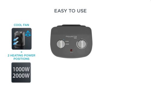 Вентилаторна печка Rowenta SO2330, 2400W, 2 speeds, cool fan, silence function, 44db(A), thermostat, GREY / BLACK