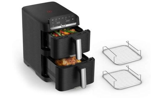 Уред за здравословно готвене Tefal EY7568E0 Crispy Stack Af Genius+Acc Blk