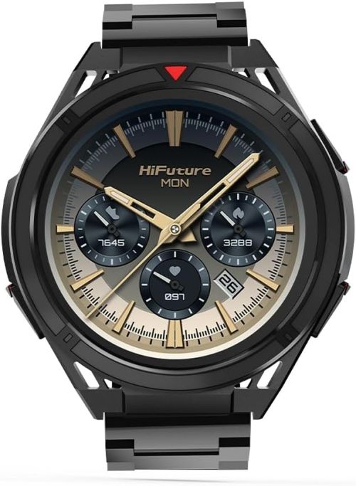Часовник HiFuture Active Black Red, *1.43"  AMOLED, Dual Band GPS +Compass + Altimeter 466*466, Powered by Dual Core & Syntra AI, Bluetooth Call, 5ATM Waterproof, 24/7 True Heart Rate & Blood Oxygen Sensor, Up to 10 days daily use