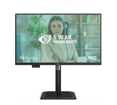 Монитор AOC 24P4U, 23.8" IPS WLED, 1920x1080@120Hz, 4ms GtG, 300cd m/2, 1500:1, 20M:1, Adaptive Sync, Anti Blue Light, FlickerFree, 2Wx2, Tilt, Height Adjust, Pivot, Swivel, D-SUB, HDMI, DP, USB hub