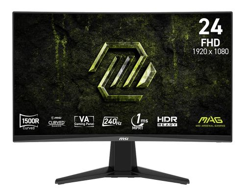Монитор MSI MAG 245C X24 Gaming Monitor, 23.6", 1ms, 240Hz Curve 1500R VA, 1920x1080, AMD FreeSyncPremium, AI Vision, Console Mode, HDR Ready, 300nits AG, 1.07B, 3000:1, 100M:1, DP(1.2a), 2xHDMI(2.0b), Headphone out, Tilt, VESA 100, Black, 3.2kg