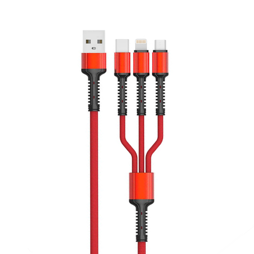 Кабел за зареждане LDNIO LC93, 3 в 1, Type-C, Micro USB, iPhone, 1.2m