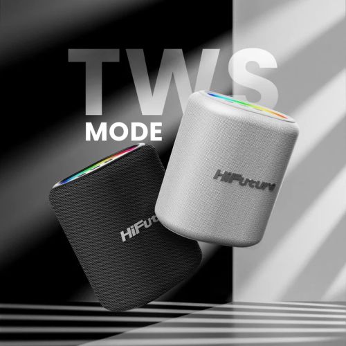 Тонколони HiFuture Vocalist100 Silver, 20W Output, Karaoke Enable, Two Wireless Microphone, 4000mAh Battery (Support Power Bank), RGB Lighting, Pair to Play (TWS Mode), Bluetooth 5.3