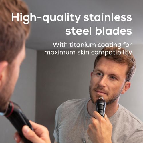 Машинка за подстригване Beurer MN9X body groomer, 11 attachments with 16 cutting lengths for trimming and shaving on the entire body, Waterproof (IPX7),  Quick-charge function, LED display, Incl. practical hard case