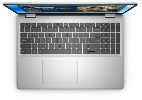 Лаптоп Dell 16 DC16251, Intel Core 7 150U (10 cores, up to 5.4 GHz), 16.0" FHD+(1920x1200) AG, 300nits, 16GB, 2x8GB, DDR5, 5200 MT/s, 1TB M.2 PCIe, NVIDIA MX570A with 2GB GDDR6, Cam, FPR, Wi-Fi 6E, Backlit Kb, Win 11 Pro, Silver, Aluminium 3Y PS
