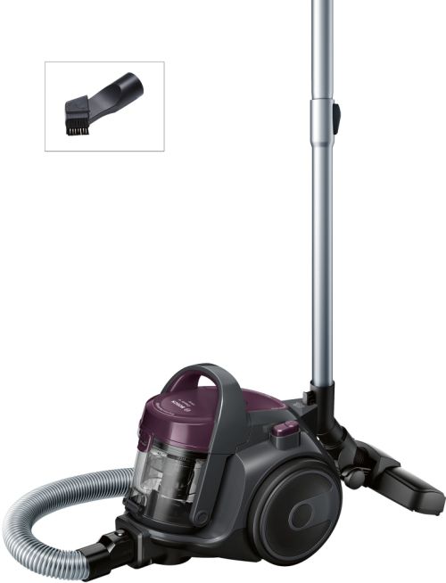 Прахосмукачка Bosch BGC05AAA1, Vacuum Cleaner, 700 W, Bagless type, 1.5 L, 78 dB(A), Energy efficiency class A, purple/stone gray
