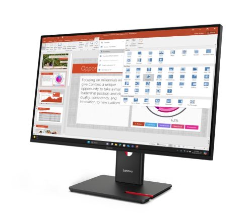 Монитор Lenovo ThinkVision T27-40 27" IPS, WLED, 1920x1080, 4ms, 48Hz - 120Hz, 300 cd/m2, 1500:1, HDMI, DP, VGA, USB hub, Tilt, Swivel, Pivot, Height Adjust Stand