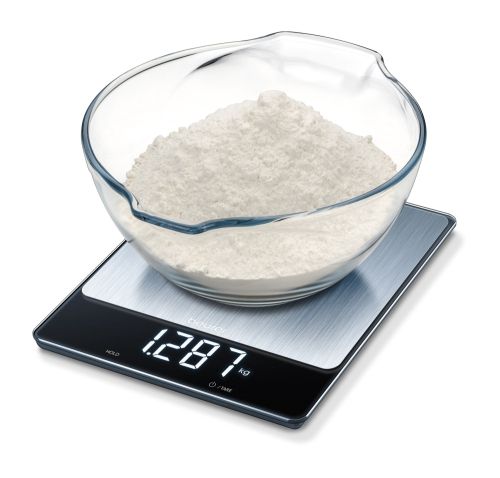 Везна Beurer KS 34 XL kitchen scale; Stainless steel weighing surface; Magic LED; 15 kg / 1 g