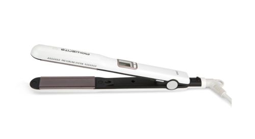 Преса Rowenta SF7660F0 Liss & Curls Premium Care, cashemere keratin coating, ionic function, liss optimizer (silicon strip), LCD screen, 2 settings (130-200C), fast heat up (30'), auto-off (60"), lock system, floating plates